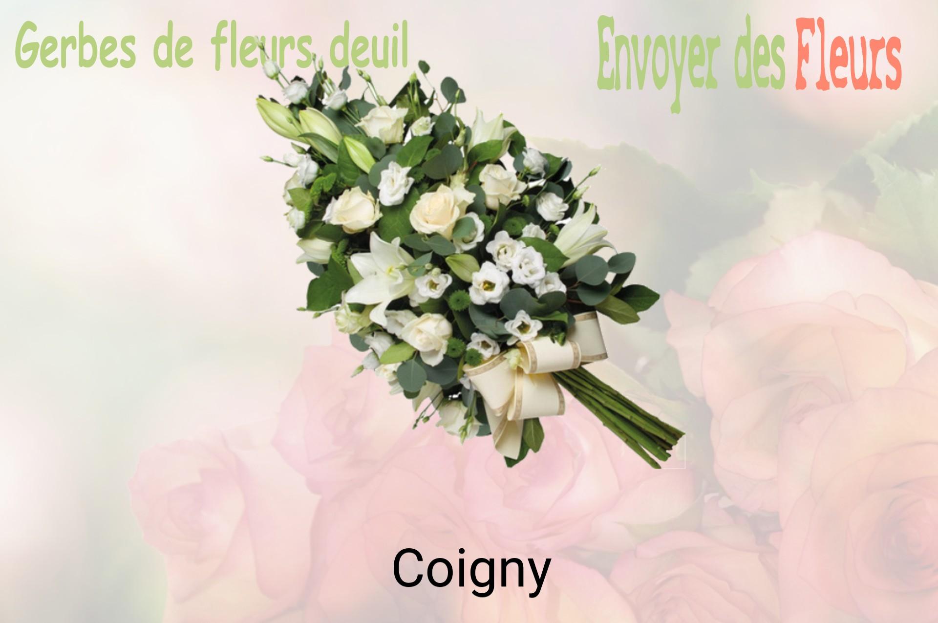 Gerbe de fleurs de deuil livrée à Coigny
